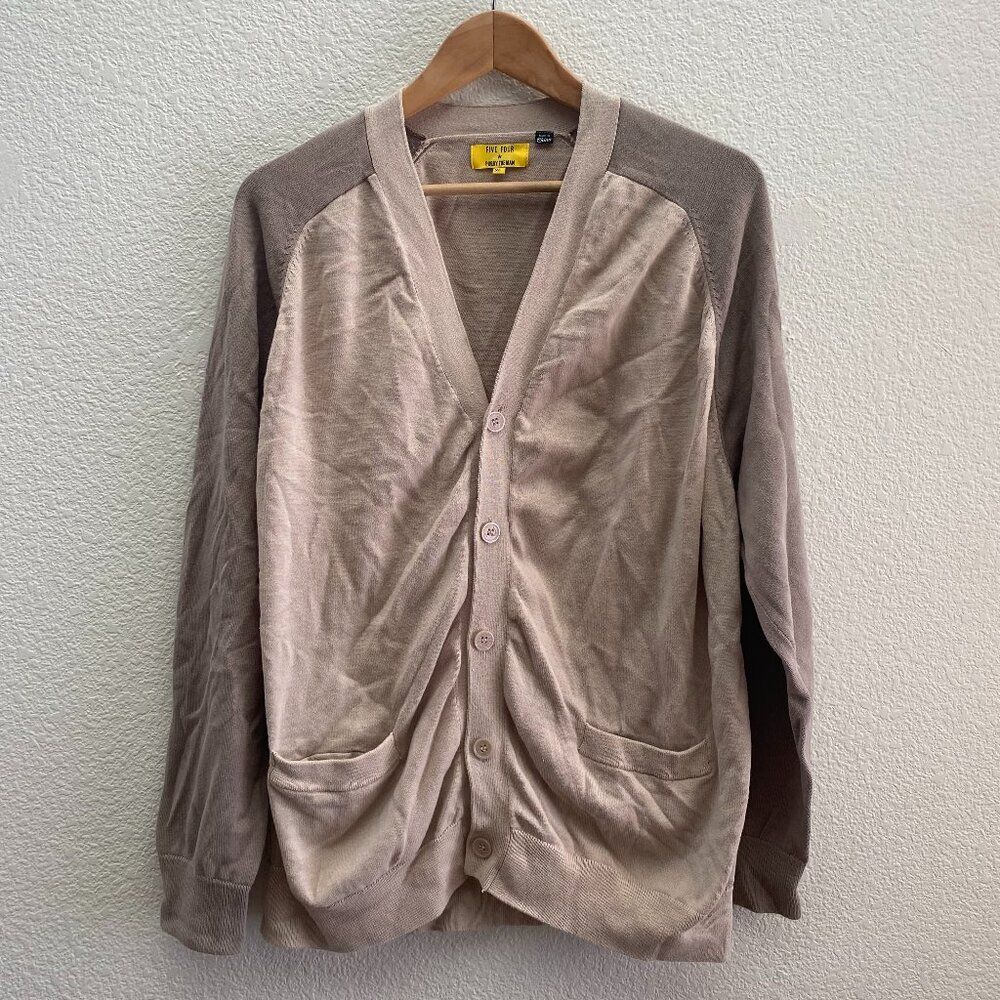 Five Four Poggy The Man Button Front Cardigan Sweater Two Tone Multi-Color XL